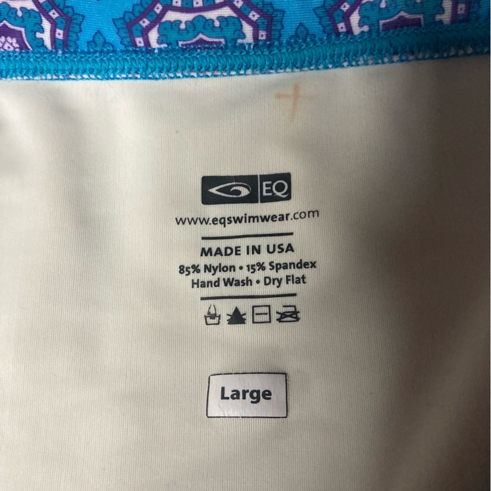 Eq Viva Blue Patterned Drawstring Bikini Bottoms … - image 3